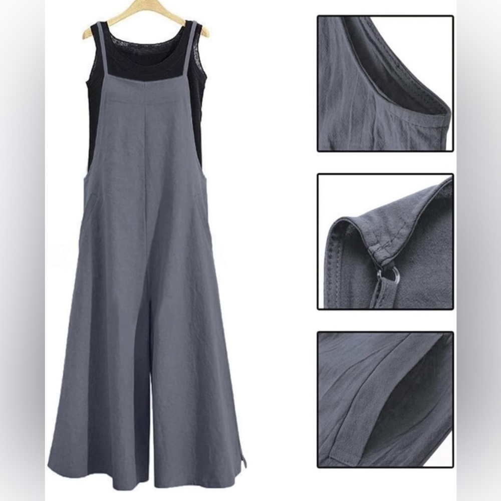 NWT Slate Gray Blue Oversized Overalls